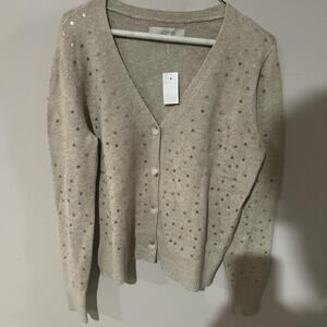 Tan and silver loft cardigan